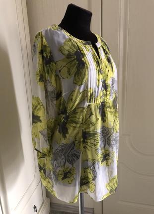 Блуза туника лимоновые цветы