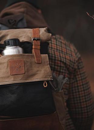 Продаю рюкзак  taw - waxed canvas rolltop backpack - black