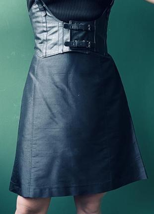 Stefanel шелковая черная мини юбка м