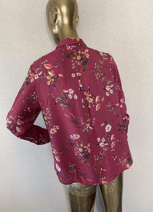 Стильная натуральная рубашка блуза в цветы от zara, mango, hm,dutti5 фото