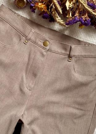 Прямые песочные брюки с завышенной талией, прямое песочное брюки с завишенной талией2 фото