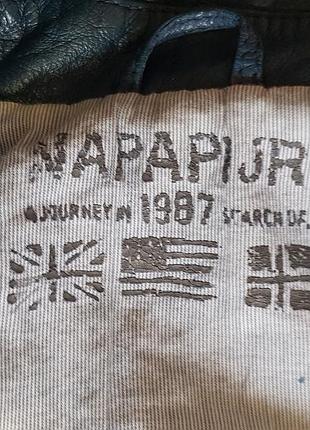 Кожаная куртка napapijri. шкіряна куртка5 фото