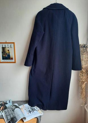 Неймовірне пальто міді максі двохбортове вовна шерсть і кашемір тренд великі накладні кармани6 фото