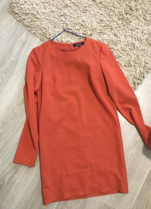 Платье стильное базовое сукня прямое оранжевое нарядное incity