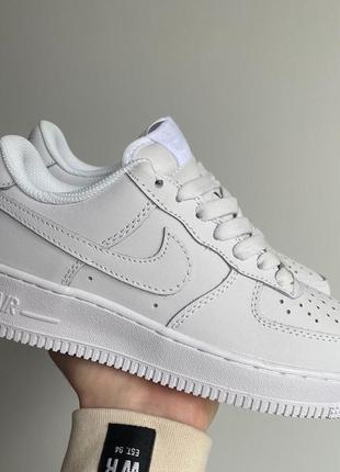 Женские кожаные кроссовки nike air force 1’07 white premium 3#найк