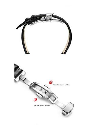 Сменный кожаный ремешок 24 мм с застёжкой "бабочка"3 фото