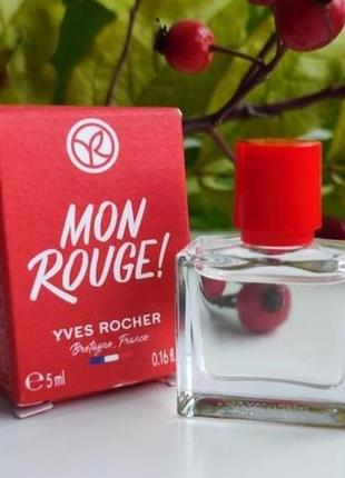 Парфюмерная вода mon rouge yves rocher  ив роше 5 мл