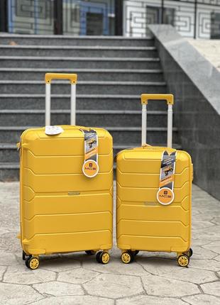 Качественный чемодан из полипропилен,модель 366,прорезиненный,надежная,колеса 360,кодовый замок,туреченя6 фото