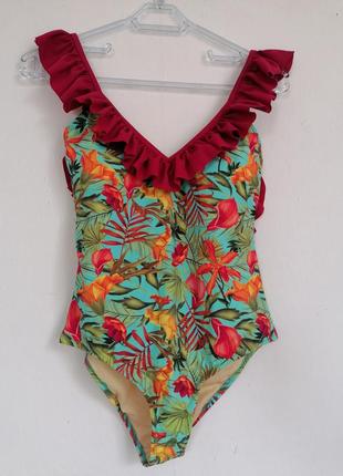 Argento beachwear цільний купальник тропічний принт1 фото