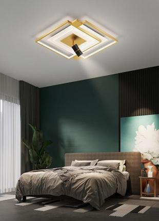 Люстра потолочная led с пультом 310-500*500-k золото 15х50х50 см.