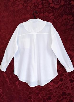 Бавовняна подовжена вільна сорочка біла довга сорочка6 фото
