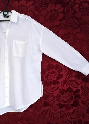 Бавовняна подовжена вільна сорочка біла довга сорочка3 фото