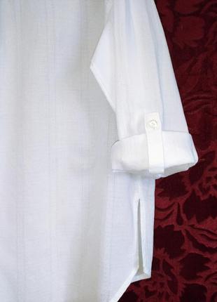 Бавовняна подовжена вільна сорочка біла довга сорочка8 фото