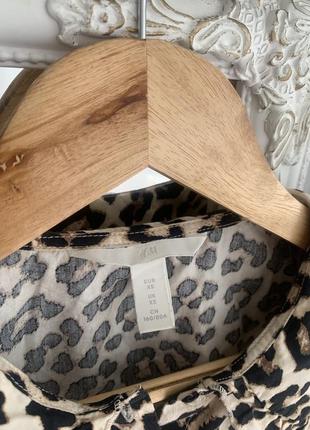 Блузка з леопардовий принт блуза з коміром котон сорочка8 фото