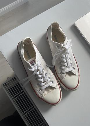 Белые низкие converse