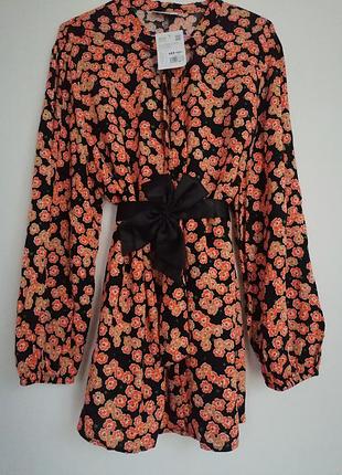 Блузка  батал квітковий принт