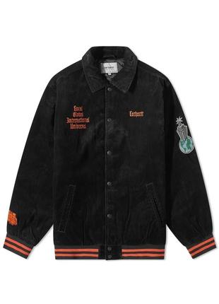 Мужская куртка carhartt wip letterman jacket (black / brick)