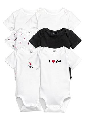 Комплект з 6 пар бодіків h&m