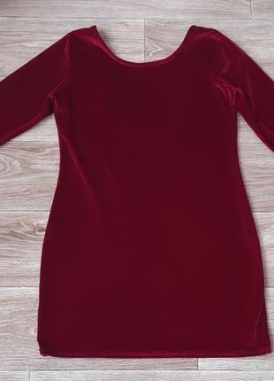 Стильное вишнёвое платье-туника на размер 46-48