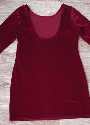 Стильное вишнёвое платье-туника на размер 46-482 фото