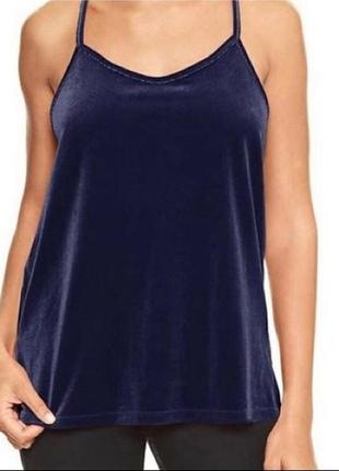 Gap топ майка жіноча святкова оксамитова, велюрова, темно-синя