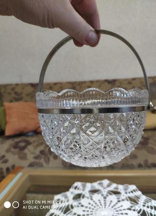 Ваза для цукерок  кришталь, вінтаж