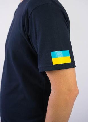 Патриотическая футболка флаг сине-желтый, хлопковая патриотическая футболка6 фото
