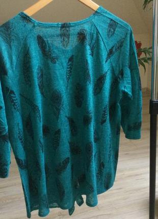 Шикарная летняя блузка изумрудного цвета, размер l2 фото