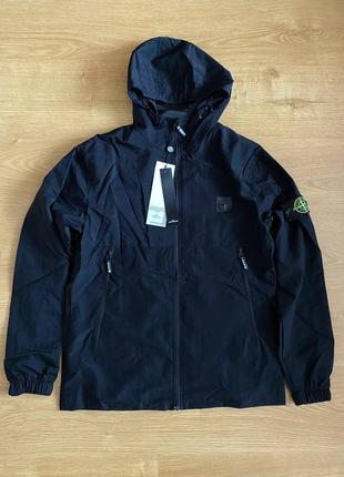 Мужская куртка stone island черная / стон айленд ветровки