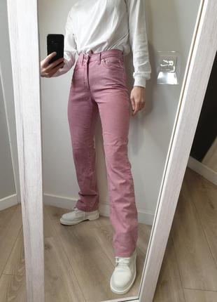 Шикарні прямі брендові джинси trussardi з високою посадкою кльош2 фото