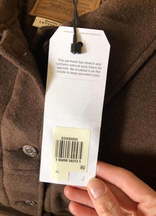 Короткое кашемировое пальто, куртка levi’s wool baby bubble oversized trucker jacket оригинал6 фото