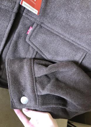 Короткое кашемировое пальто, куртка levi’s wool baby bubble oversized trucker jacket оригинал9 фото