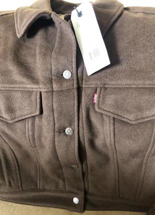 Короткое кашемировое пальто, куртка levi’s wool baby bubble oversized trucker jacket оригинал5 фото