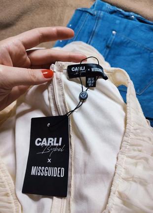 Missguided плаття бежеве сіточка на підкладці жатий по фігурі з довгим рукавом5 фото