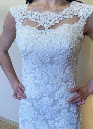 Елегантне мереживна весільна сукня, фасон рибка4 фото