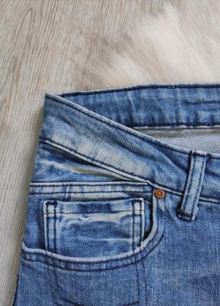 Чоловічі блакитні сині короткі джинсові шорти з підворотами стрейч висока талія zara5 фото