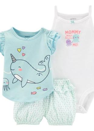 Костюм тройка на лето carter's 6m на 3-6 мес