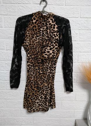Сукня леопардова з поясом
