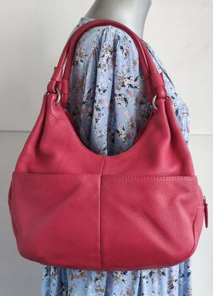 Шкіряна сумка radley рожевого кольору4 фото
