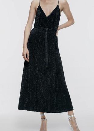 Стильна вечірня сукня на запах zara