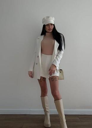 Костюм пиджак + юбка / шорты твид