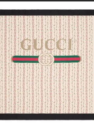 Шелковый платок  gucci с цветочным принтом gg.1 фото