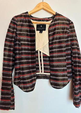 Піджак жакет жіночий вінтажний бренд maison scotch оригінальний модний яскравий коричневий блискучий s 44 46