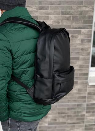 Матовый универсальный рюкзак черный цвет экокожа2 фото