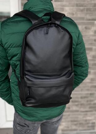 Матовый универсальный рюкзак черный цвет экокожа1 фото