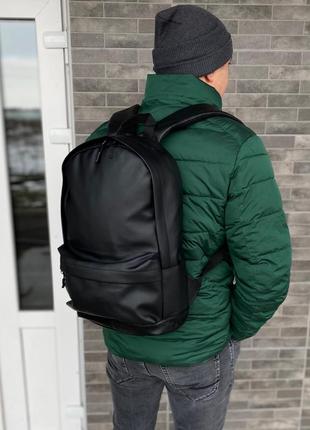 Матовый универсальный рюкзак черный цвет экокожа8 фото