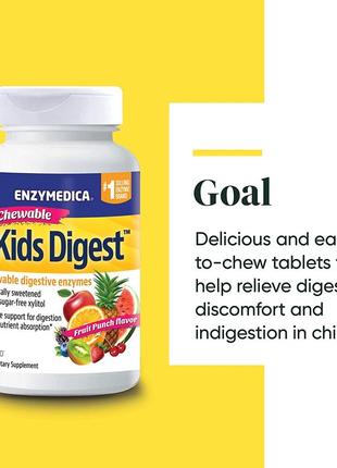 Enzymedica жевательные пищеварительные ферменты для детей. 60 таблеток3 фото