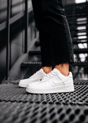 Чоловічі жіночі білі кросівки найк nike air force 1 white [36-45]  топ якість8 фото