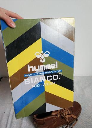 Мужские кожаные кроссовки хайтопы high stadil hummel &amp; bianco special edition данные6 фото