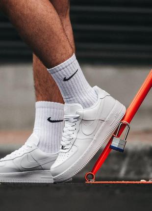 Мужские женские белые кроссовки найк nike air force 1 white [36-45] топ качество3 фото